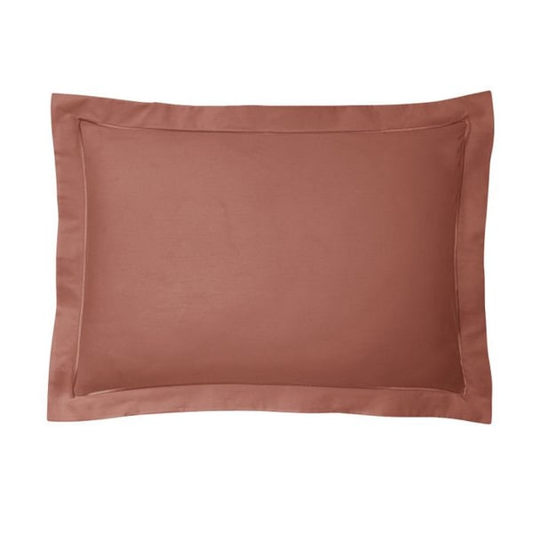 Örngott i kammad percale i bomull "Julian" alla storlekar Rent bomull - Julian Terracotta - Örngott 50 x 70 cm färdigt