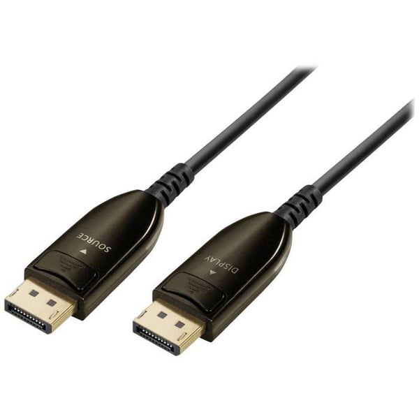 DisplayPort fiberkabel - MAXTRACK - 50 m - Hane till hane - Flexibel - Ljud, Video - Svart - DisplayPort - 1.79 kg