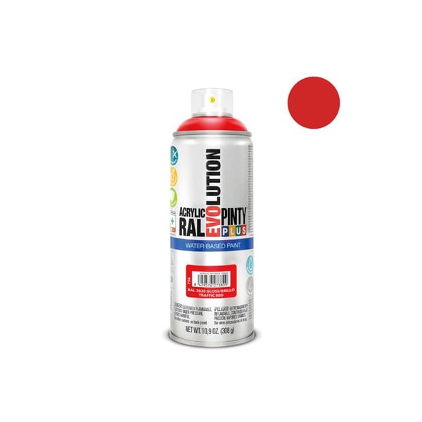 Pintyplus Evolution Vattenbaserad Sprayfärg 520cc Ral 3020 Signalröd