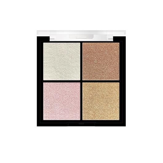 Palett för highlighter - FASHION MAKE UP - Glow my life N°03 Light - 4 nyanser - Beige/Ljus - Pärlemorisk textur