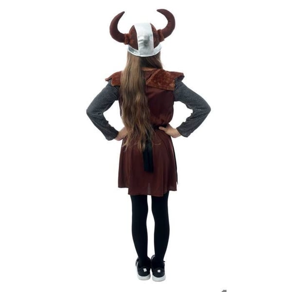 Kostym - LITEN CLOWN - Vikingkostym Flicka - Brun - 7-9 år - Lätt och bekväm