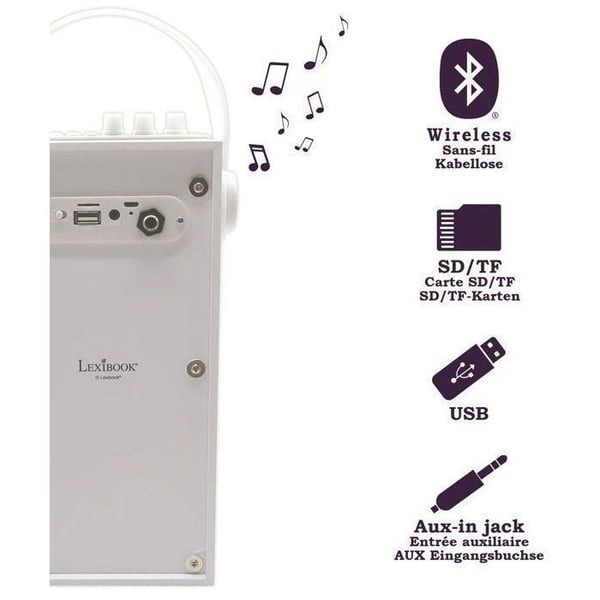Karaokehögtalare för barn - LEXIBOOK - iParty® - Bluetooth® V5.0 - Ljuseffekter
