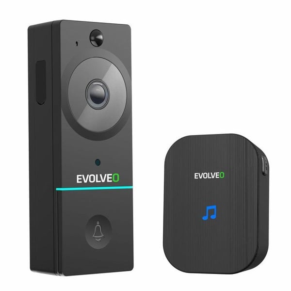 Videodørklokke - EVOLVEO - Ringo RELAY - WiFi 2,4 GHz - Opløsning 1080p - Kompatibel med Apple Home, Google Home