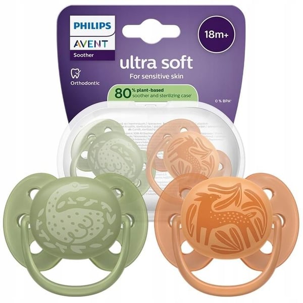 Orthodontisk napp - Philips Avent - SCF093/06 - Ultra mjuk silikon 18 månader och uppåt med steriliseringsetui