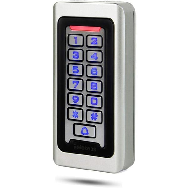 Retecess T-AC03 Digicode Dörrkod Knappsats IP68, vattentät metall åtkomstkontroll PIN RFID 125KHz DC12V för lägenhetsfabrik