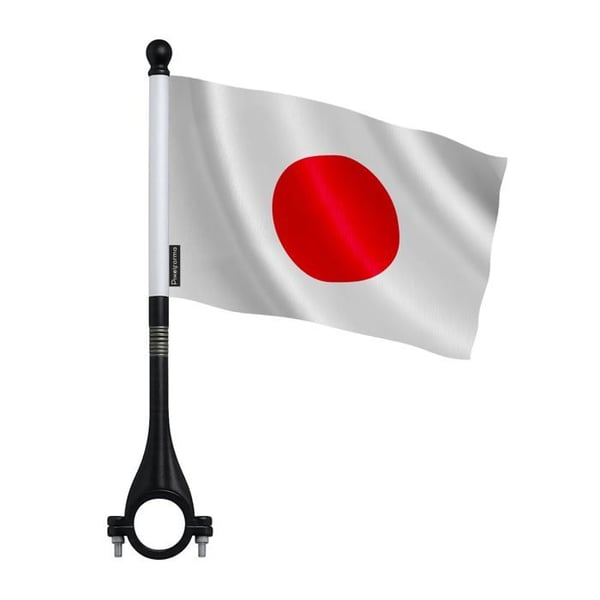 Cykelflagga Japan i polyester – 14 x 21 cm – Cykelflagga – 5 stycken