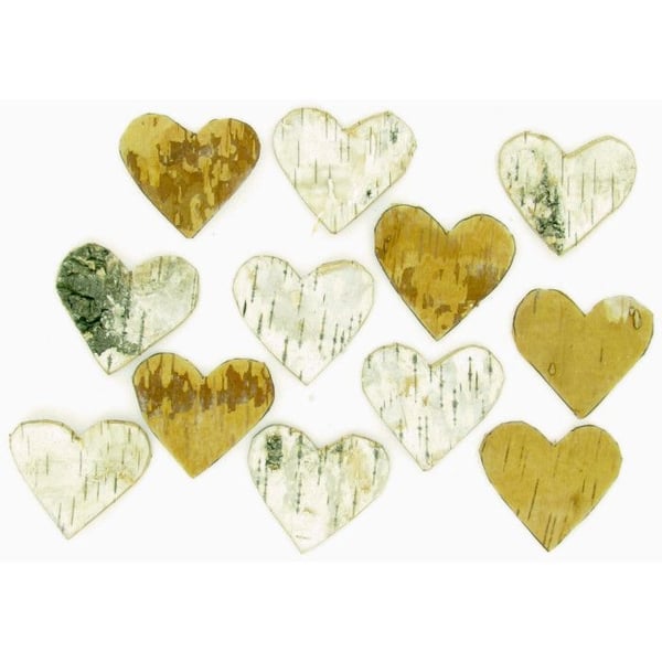 Ornament - Dekor Natur - Hjärta i björk - 18 gr - Beige - Mixad