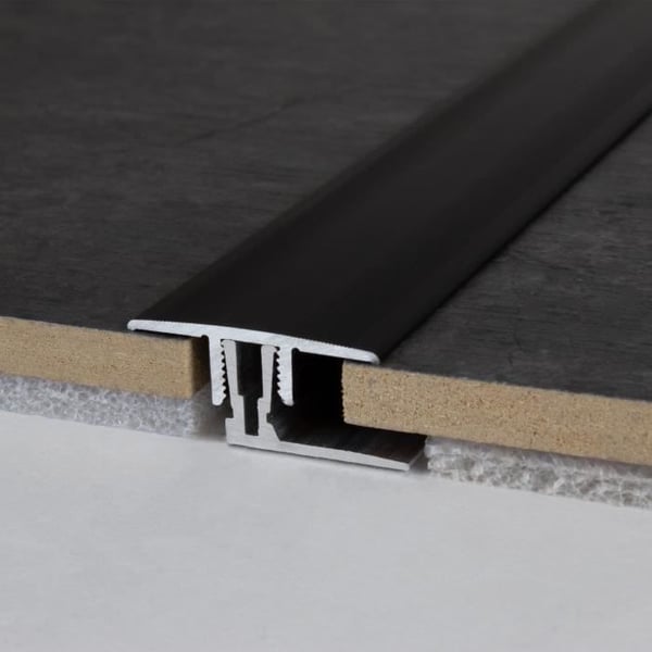 Clip-on tröskel bar | höjd 11 - 15 mm | anodiserad aluminium | Färg: guld | Längd:1000mm | Bredd: 33,5 mm
