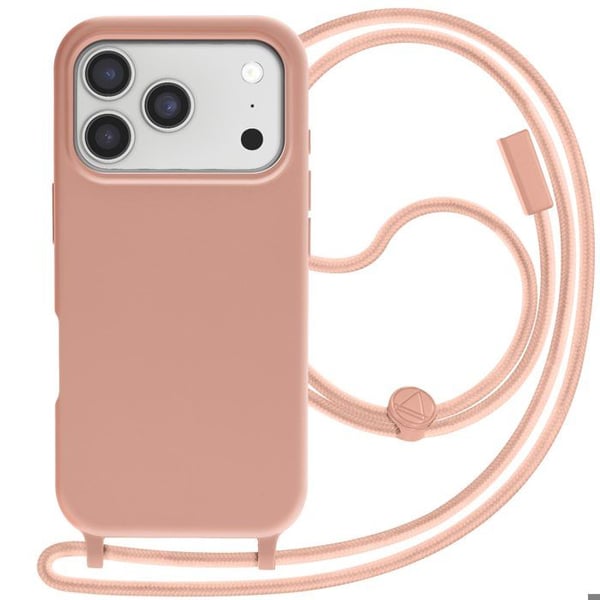 Skydd för iPhone 17 Pro Max - AVIZAR - Soft Touch - Justerbar Snodd - Silikon - Rosé Champagne