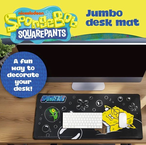 Skrivunderlag - SPONGEBOB SVAMPERFOT - TM-02774 - 70 x 30 cm - Gummi - Officiell Produkt