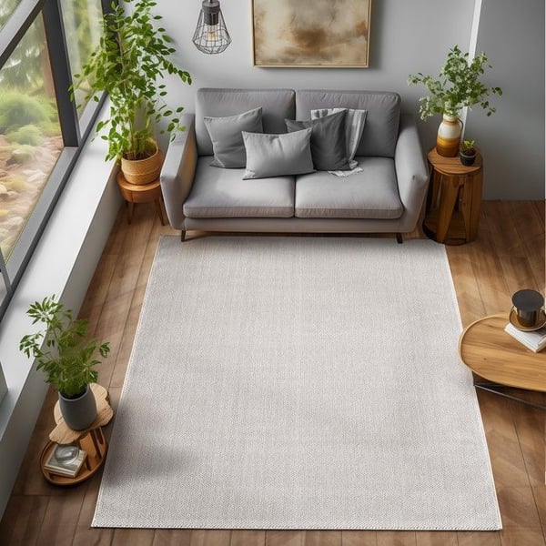 Ayyildiz Modern design matta Crème 160 x 230 cm bouclé en enfärgad, mjuk och modern för vardagsrum, sovrum och uppehållsrum, 7 mm.