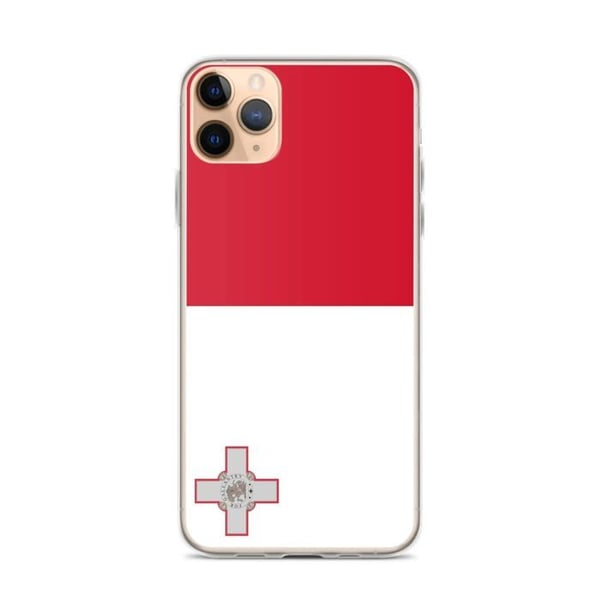 Telefonfodral – Malta Flagga – Kompatibel med iPhone 11 Pro Max – Mjuk Fodral – Hållbar och Stötabsorberande – Silikon – Pixelforma