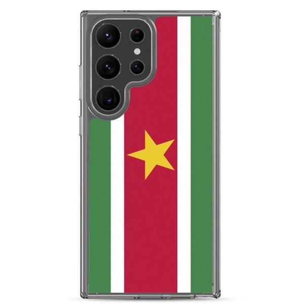 Telefonfodral – Surinams flagga – Kompatibel med Samsung Galaxy S22 Plus – Mjuk skal – Slitstark och stöttålig – Pixelforma