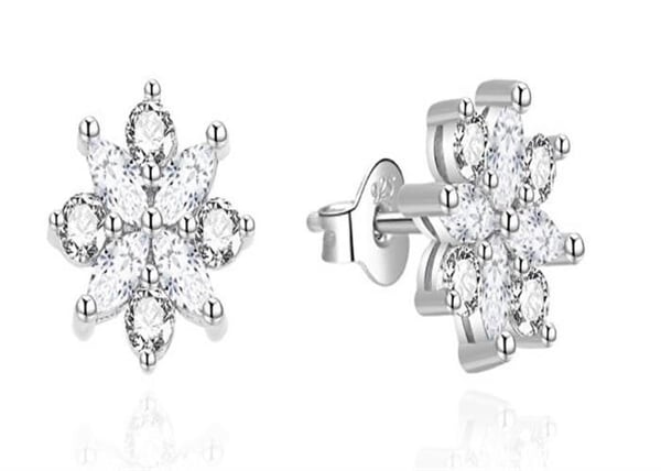 Örhängen - AGATO - Snöflingor - Silver 925 - Kubisk zirkon - Bekväma att bära
