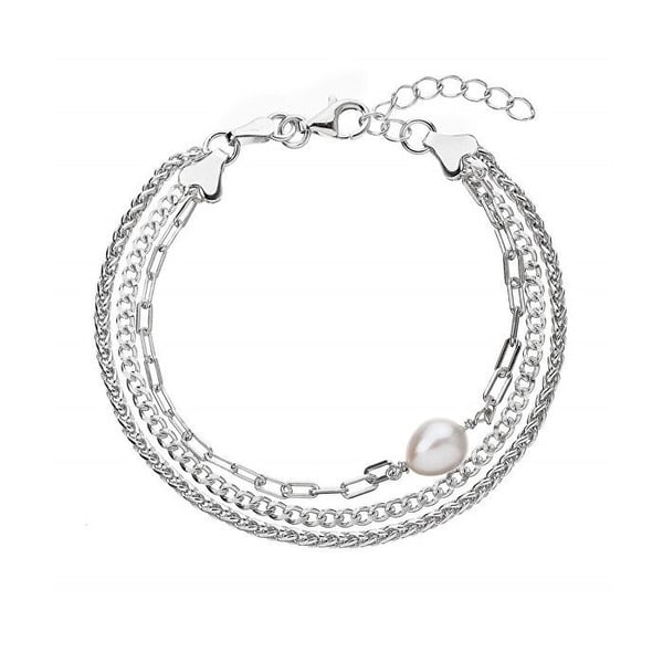 Tripel armband i silver med äkta Pavona-pärla 23028.1