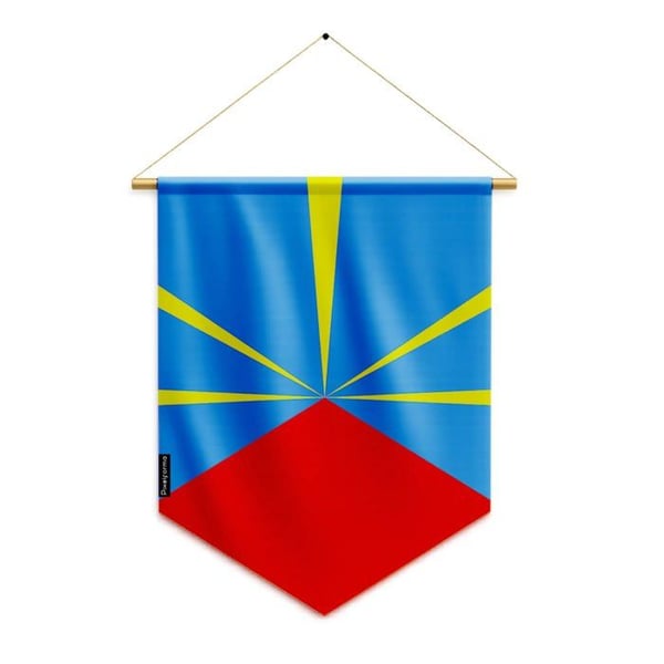 Fanion – Flagga från La Réunion – 30 x 45 cm – Polyester – Att hänga – Pixelforma