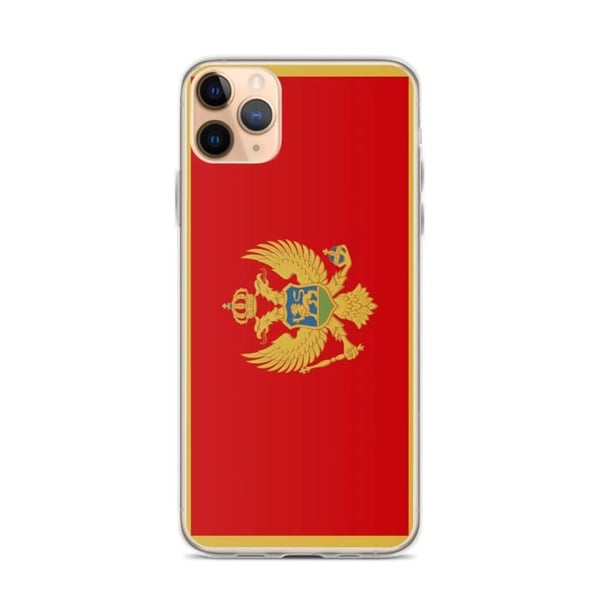 Mobilskal – Montenegros flagga – Kompatibel med iPhone 11 Pro Max – Mjuk fodral – Slitstark och stötresistent – Silikon – Pixelforma