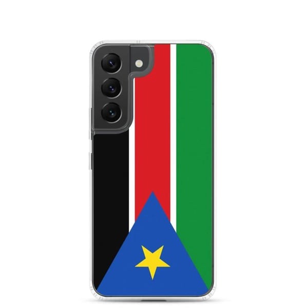Mobilskal – Sydsudans flagga – Kompatibel med Samsung Galaxy S22 – Mjuk fodral – Slitstark och stötabsorberande – Pixelforma