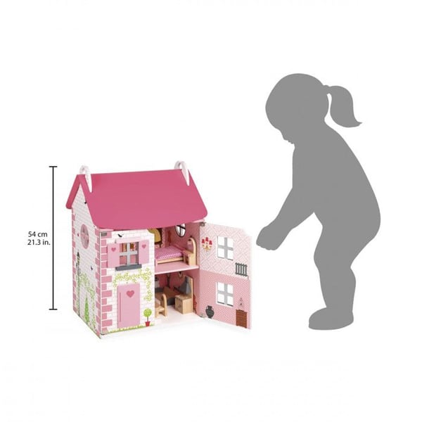 Mademoiselle-nukkehuone - JANOD - Puu - 3 kerrosta - Puiset lisävarusteet