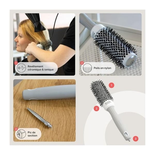 Olivia Garden - Expert Blowout Shine Børste Hvid & Grå