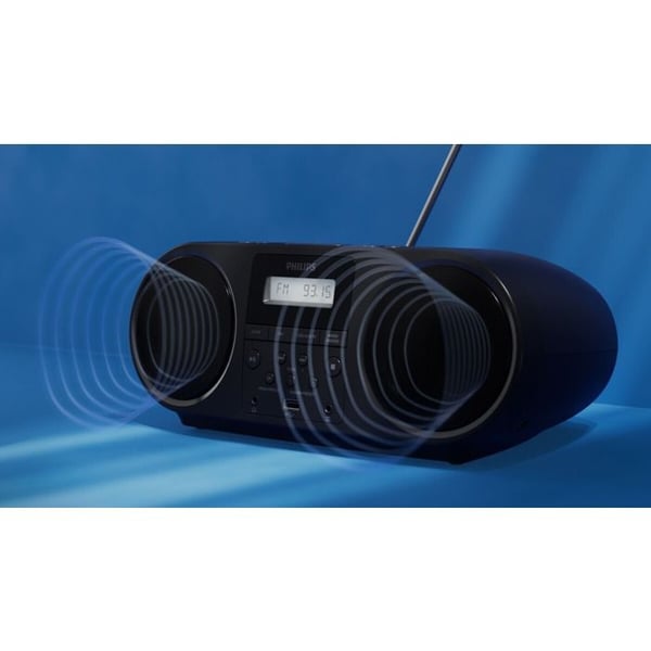 Radio FM Philips TAZ5000 med CD-afspiller Sort