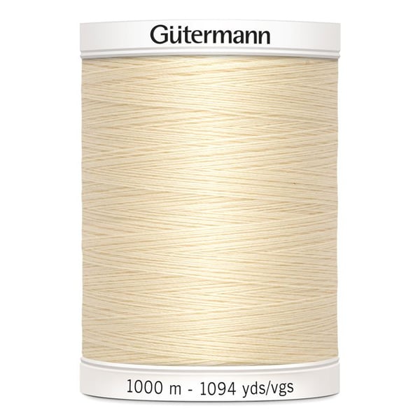 5-pack polyestertrådar 1000m Gutermann ref 701939 - Att 414 - kräm