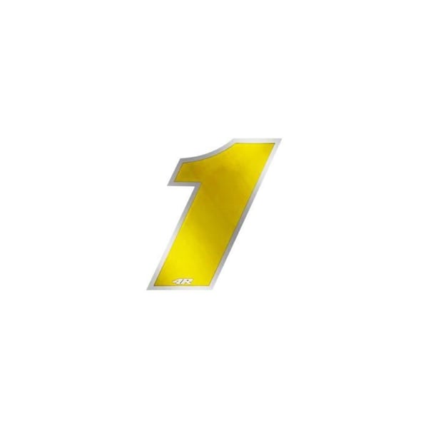 Autocollant - 4R QUATTROERRE.IT - Numéro 1 - Gult krom - 65 x 85 mm - Adhesion garanterad