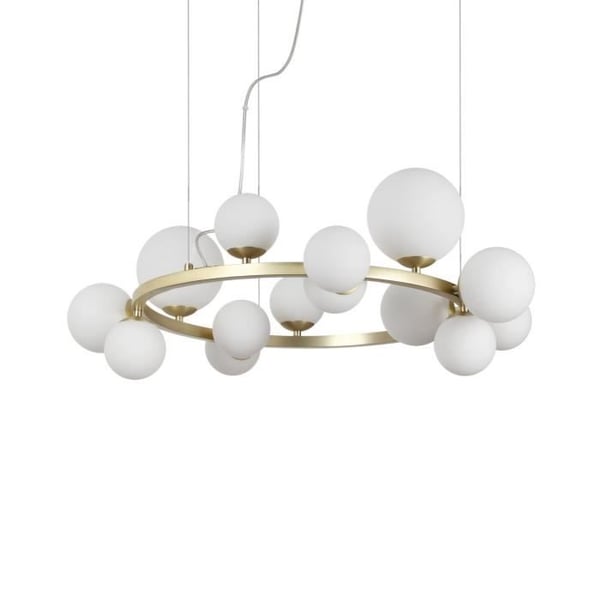 Rund taklampa - Ideal Lux - PERLAGE - 14 ljus - Metall och glas - IP20