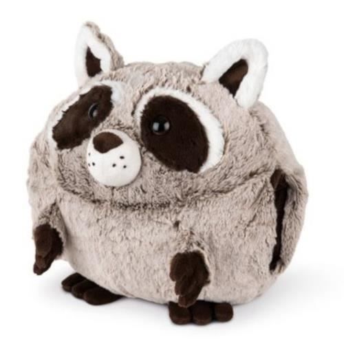 Pluchhändig värmare - tvättbjörn - 35 cm - grå/vit - För barn
