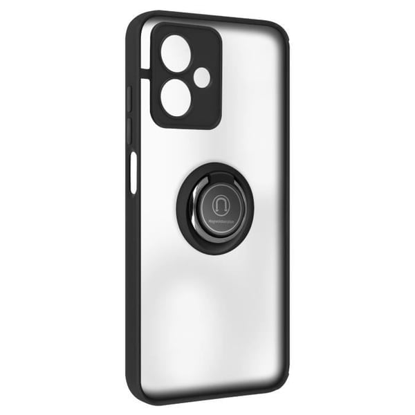 Smartphonefodral - AVIZAR - Motorola Moto G54 - Metallring - Videostöd - Svart