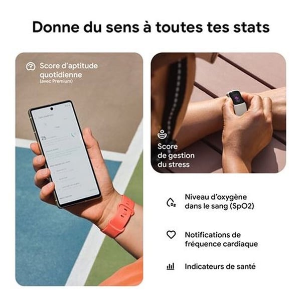 Aktivitetsarmband - FITBIT by Google Charge 6 med 6 månaders abonnemang på Fitbit Premium inkluderat - Vit