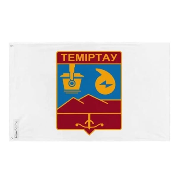 Temirtaw Flagga – 96 x 144 cm – Hållbar Polyester – 2 Metallöglor – Inomhus / Utomhus – Pixelforma