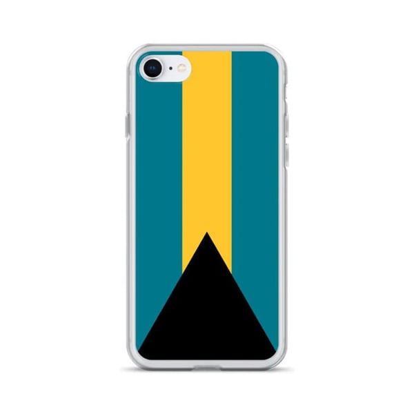 Mobilskal – Bahamernas flagga – Kompatibel med iPhone 7 Plus – Mjuk fodral – Hållbar och stötbeständig - Silikon - Pixelforma