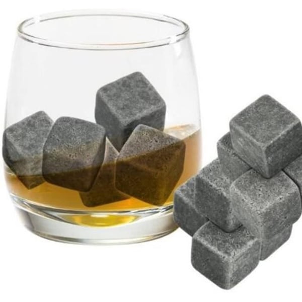 Fablcrew Set med 9 återanvändbara granitwhiskystenar Glaccedilons Täljstenskylare B762