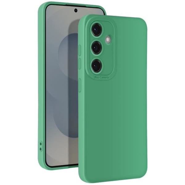 Silicone Soft Case for Samsung Galaxy S25 Protected Camera Block Green