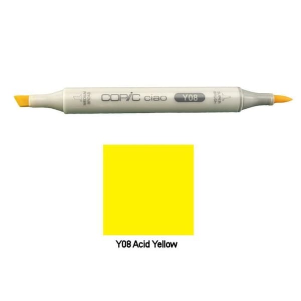 Marqueur - COPIC - Ciao - Gul Y08 Acid Yellow - Opaque - Dubbel spets