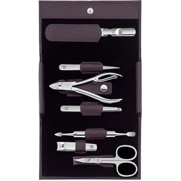 Manikyrtillbehör - ZWILLING - Kohudsfodral - 7-delad - Lila - Rostfritt stål