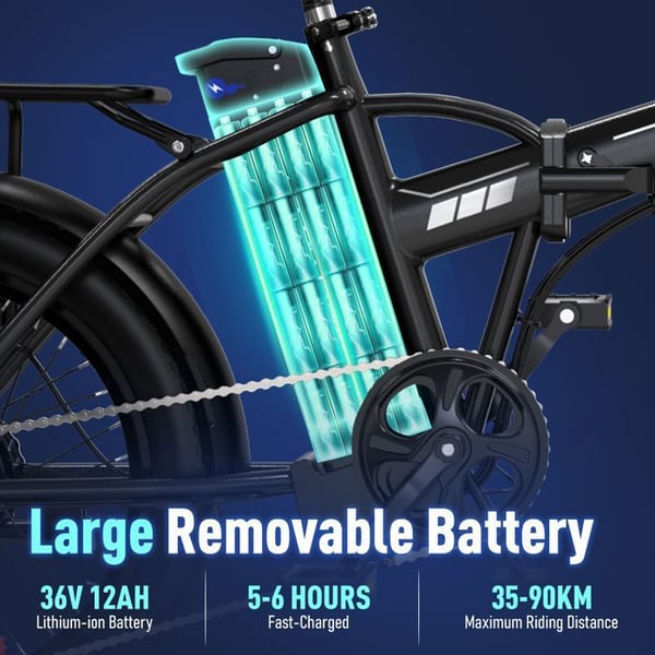 Sähköpyörä VAE COLORWAY 20×3,0 Isot Renkaat - EBike MTB - Akka 36V12Ah - 35-90 KM Moottori 250W - Musta