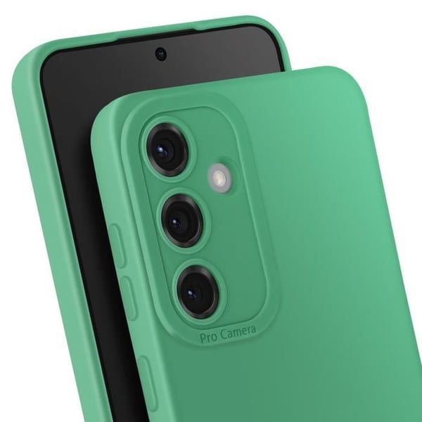 Silicone Soft Case for Samsung Galaxy S25 Protected Camera Block Green