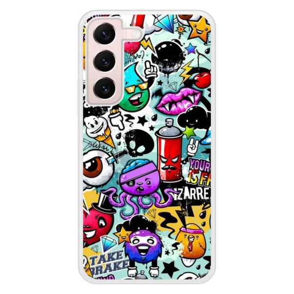 Siliconförstärkt tryckt skal kompatibelt med Samsung Galaxy S22 Graffiti 2