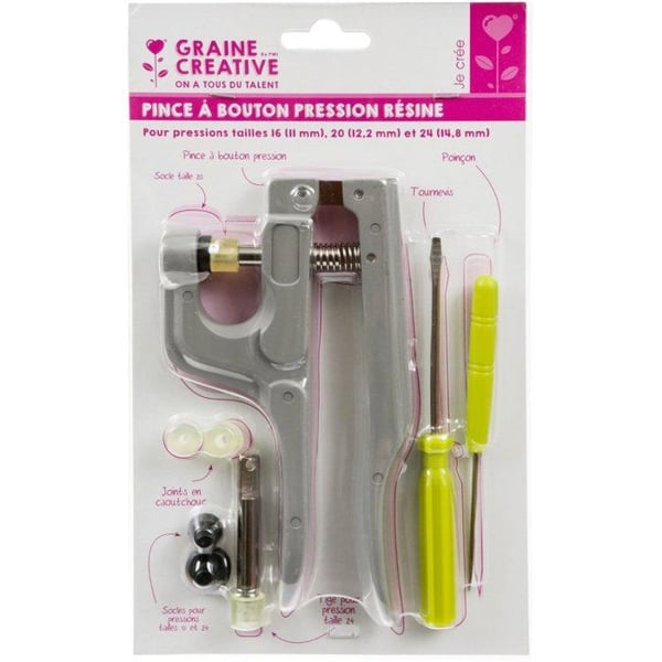 Graine Créative - Tryckknappspincett i resin