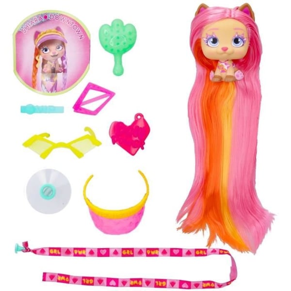VIP Husdjur IMC TOYS Mini Dolls - Bow Power - Shiara - Extra långt hår - Tillbehör ingår