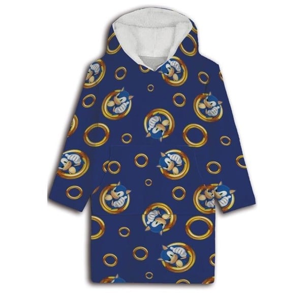 Rutig Fleece - SONIC - One Size - Mjuk - Bekväm - Med Ärmar och Huva