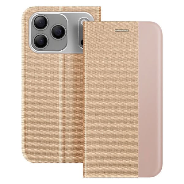 Fodral för iPhone 17 Pro Serie Sensitive med Stödfunktion i Guldtyg
