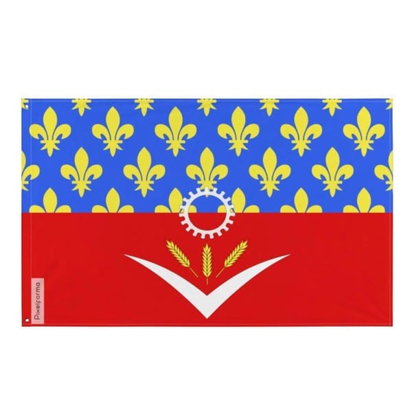 Flagga Seine-Saint-Denis – 128 x 192 cm – Hållbar Polyester – 2 Metallöglor – Inomhus / Utomhus – Pixelforma