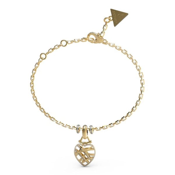 GUESS Guldarmband för kvinnor - Heart Cage Heart Armband S 220236