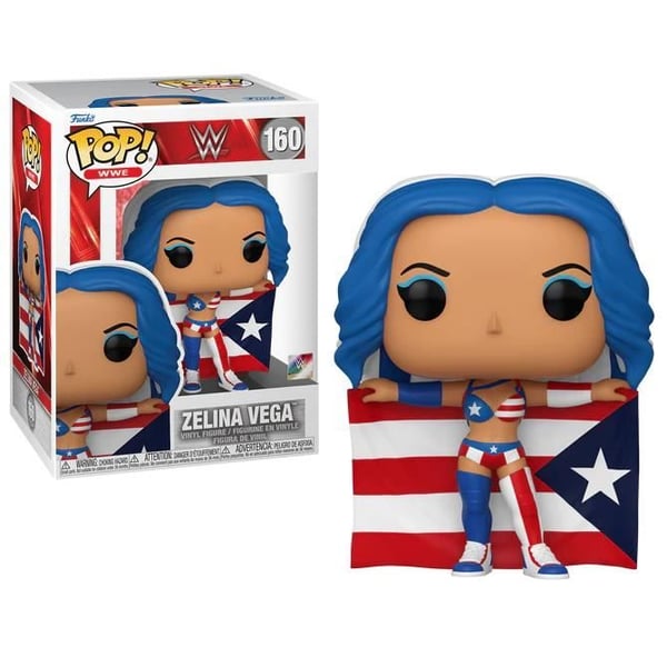 Funko Pop! Zelina Vega n°160 - WWE-figur, 1 styck, flerfärgad (puertoricansk flagga) - från 6 år