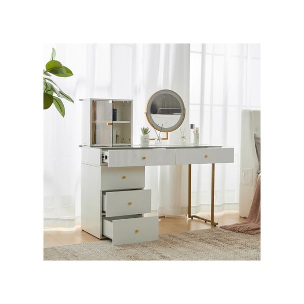 Coiffeuse - MUVOE - Miroir lysende LED - Hvid - 120x45x115 cm - Nem montering