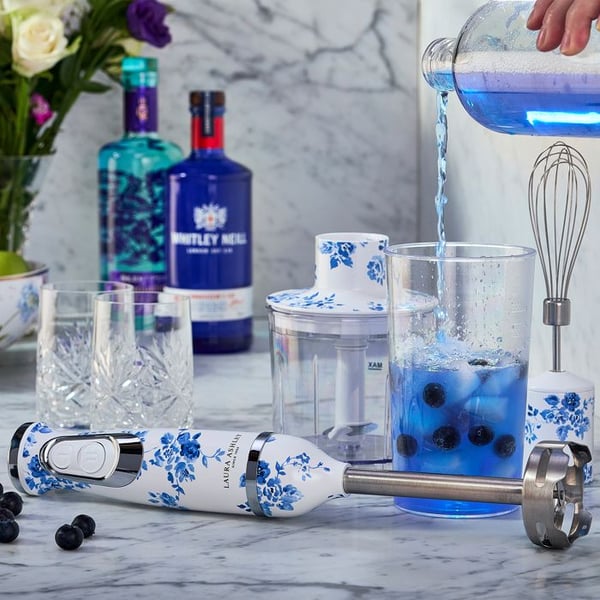 Mixerstav 600W 4‑i‑1 - Laura Ashley - Kina Ros - Multifunktionell, idealisk för sallader, puréer, grönsaker, soppor och juice