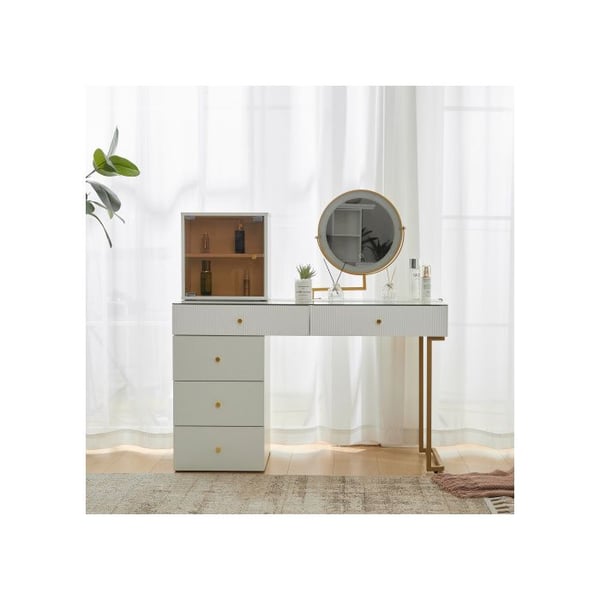 Coiffeuse - MUVOE - Miroir lysende LED - Hvid - 120x45x115 cm - Nem montering